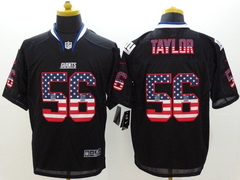 Men's New York Giants Lawrence Taylor #56 Black Jersey